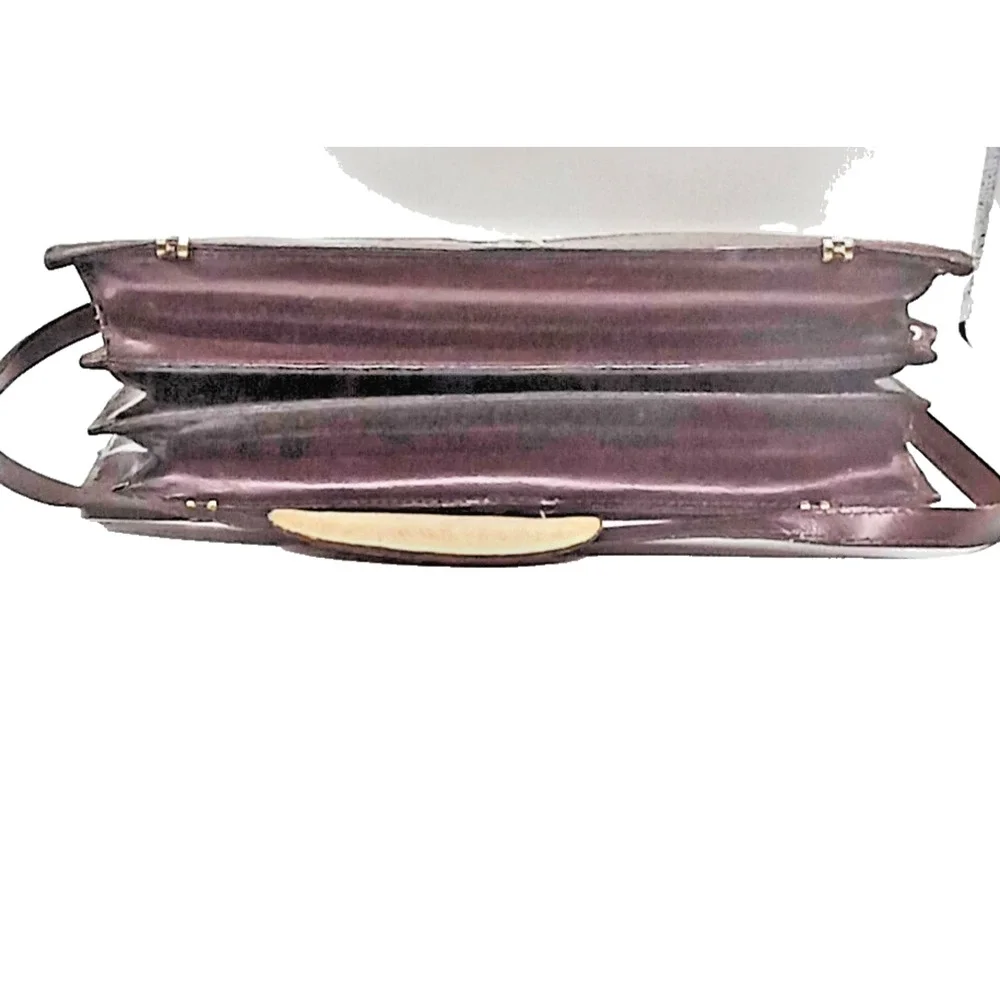 VTG Leather Briefcase Heritage Top Grain Burgandy Handles & Shoulder Strap